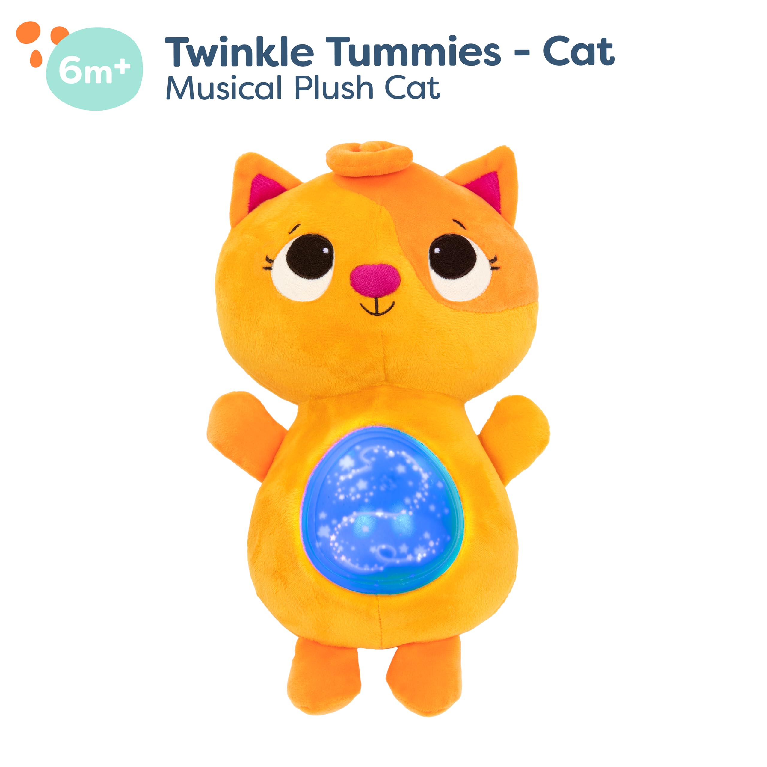 新品未使用❤︎ LES BONS ENFANTS CAT GIRL No.012 B. toys Twinkle Tummies Plush Cat, Light-Up Musical Sleep Soother